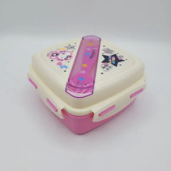 Sanrio Hello Kitty Lunch Box Container W/ Spoon Fork 2009 - Picture 4 of 8